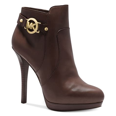 michael kors women dark brown booties|Michael Kors ladies brown boots.